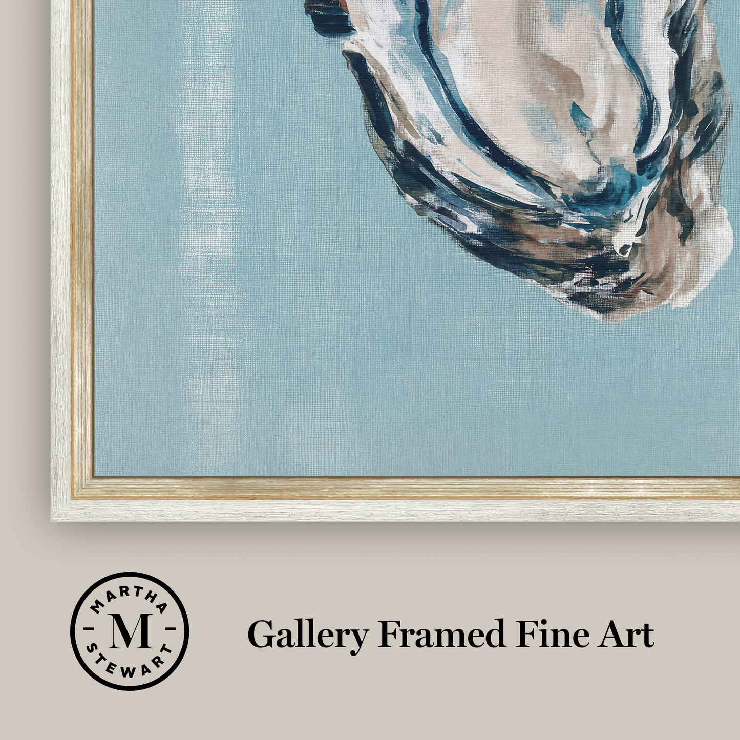 Martha Stewart Lily Pond | Shell Study: Oyster | Framed Coastal Cottage Wall Art