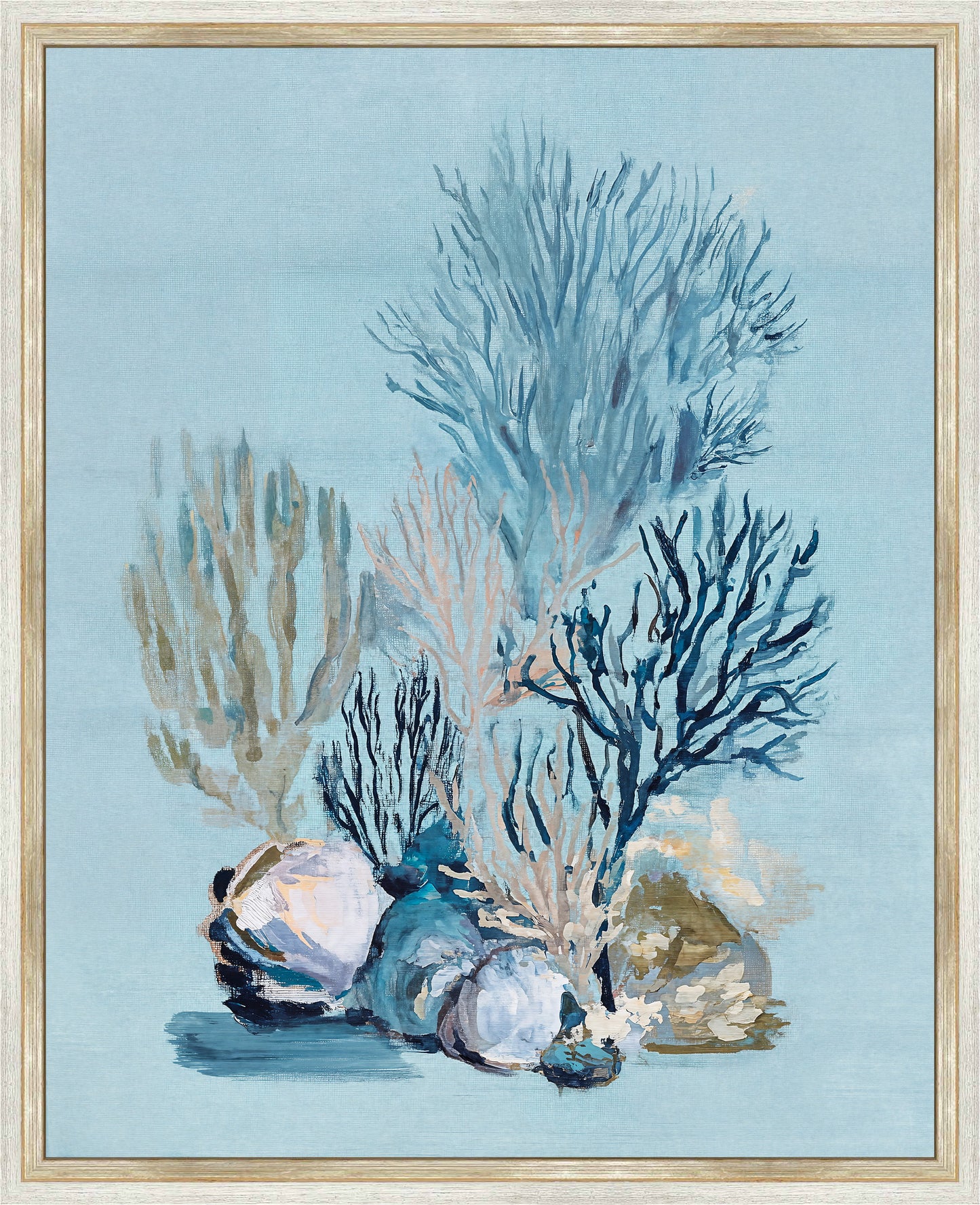 Martha Stewart Lily Pond | Coastal Botanical: Coral Study | Framed Coastal Cottage Wall Art