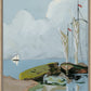 Martha Stewart Lily Pond | Harbor Scene: Sailboat | Framed Coastal Cottage Wall Art