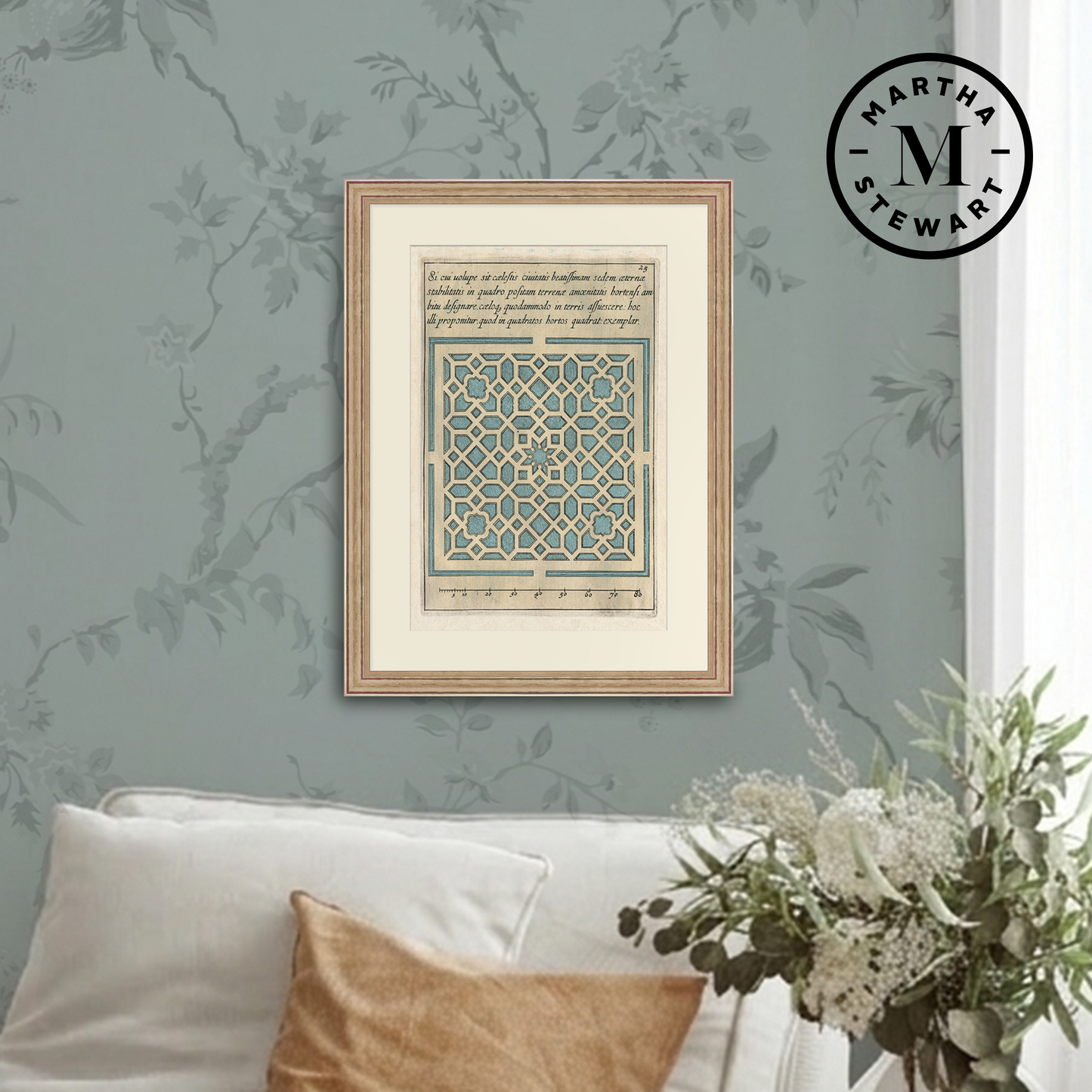 Martha Stewart Lily Pond | Coastal Pattern Study I | Framed Coastal Cottage Wall Art