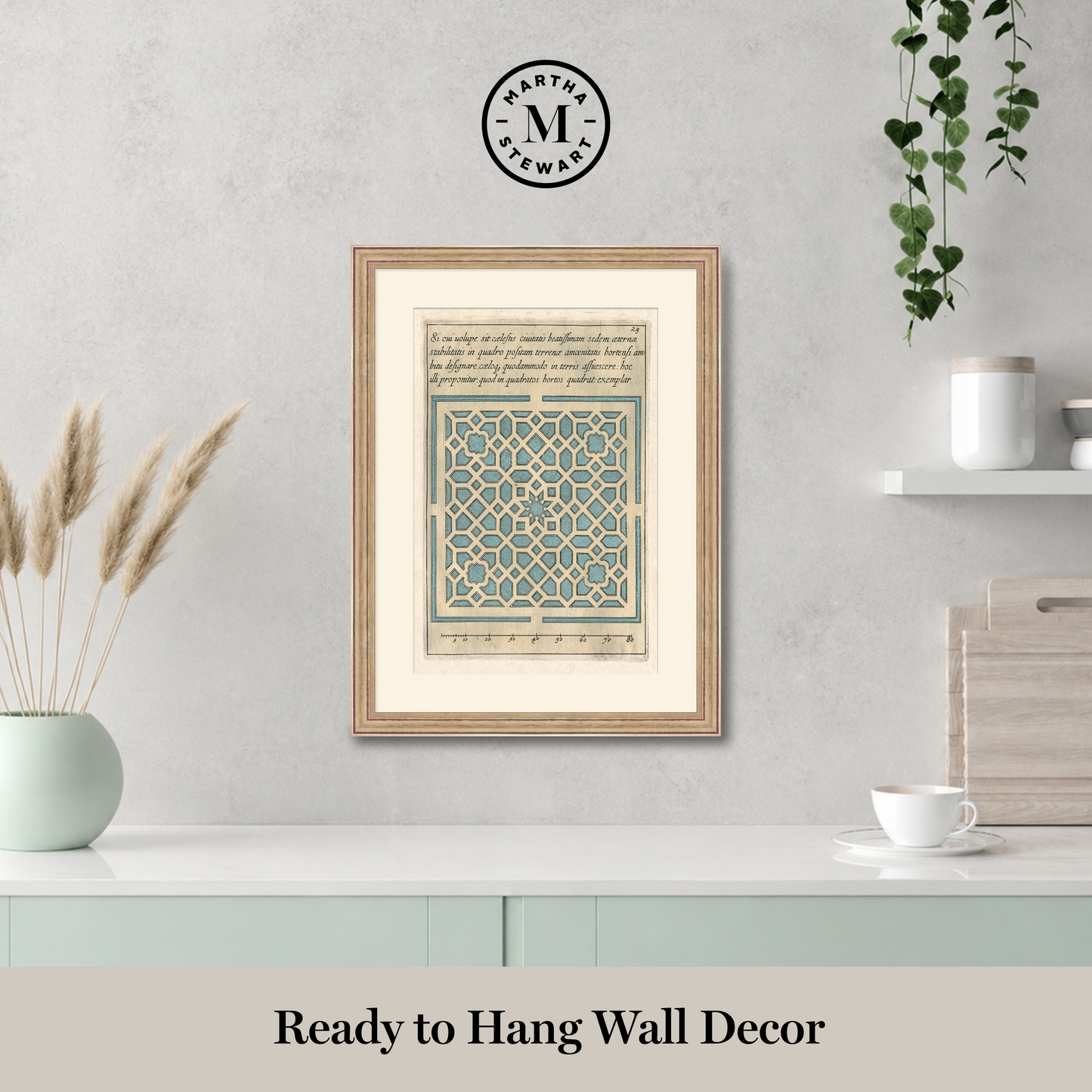 Martha Stewart Lily Pond | Coastal Pattern Study I | Framed Coastal Cottage Wall Art