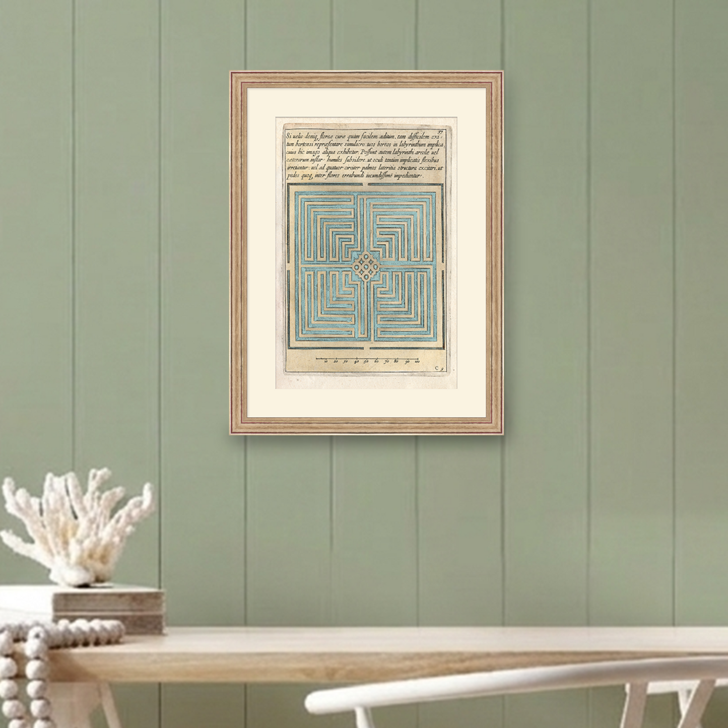 Martha Stewart Lily Pond | Coastal Pattern Study II | Framed Coastal Cottage Wall Art