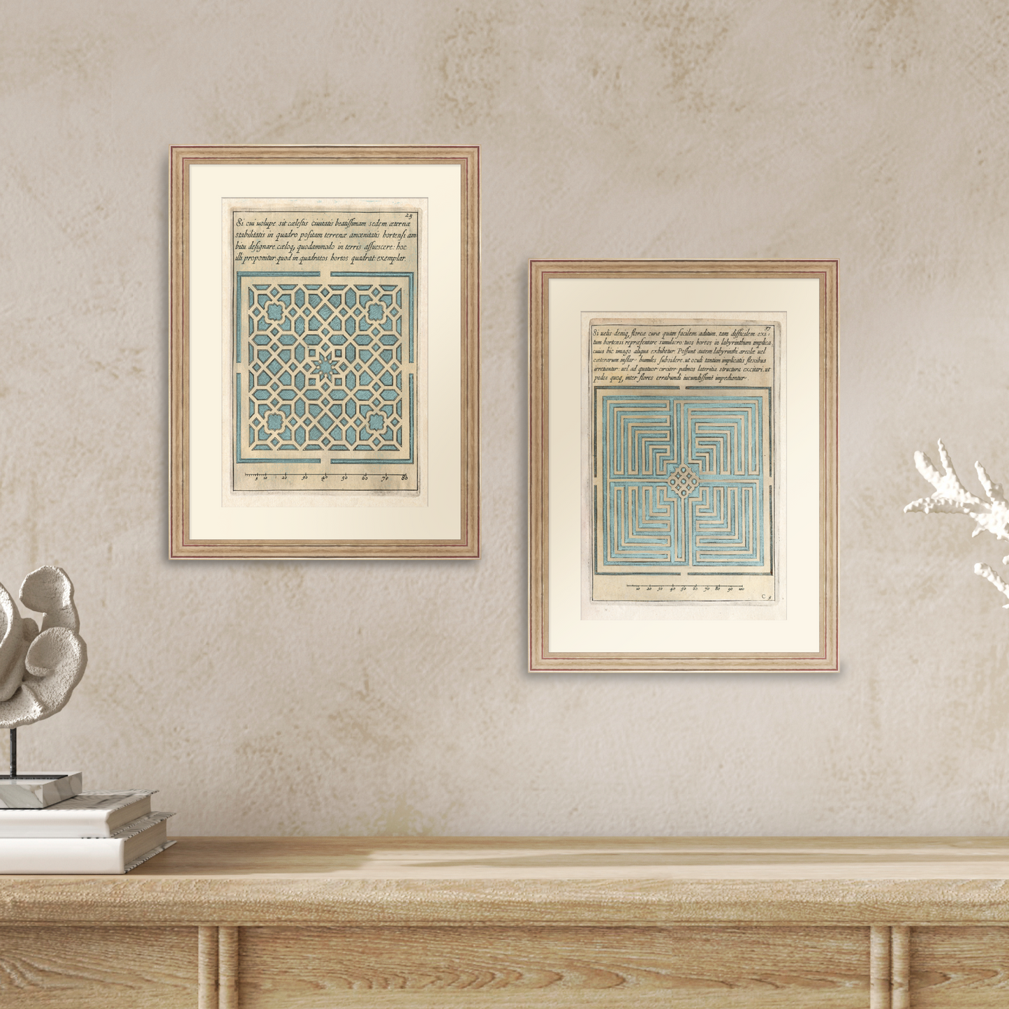 Martha Stewart Lily Pond | Coastal Pattern Study II | Framed Coastal Cottage Wall Art