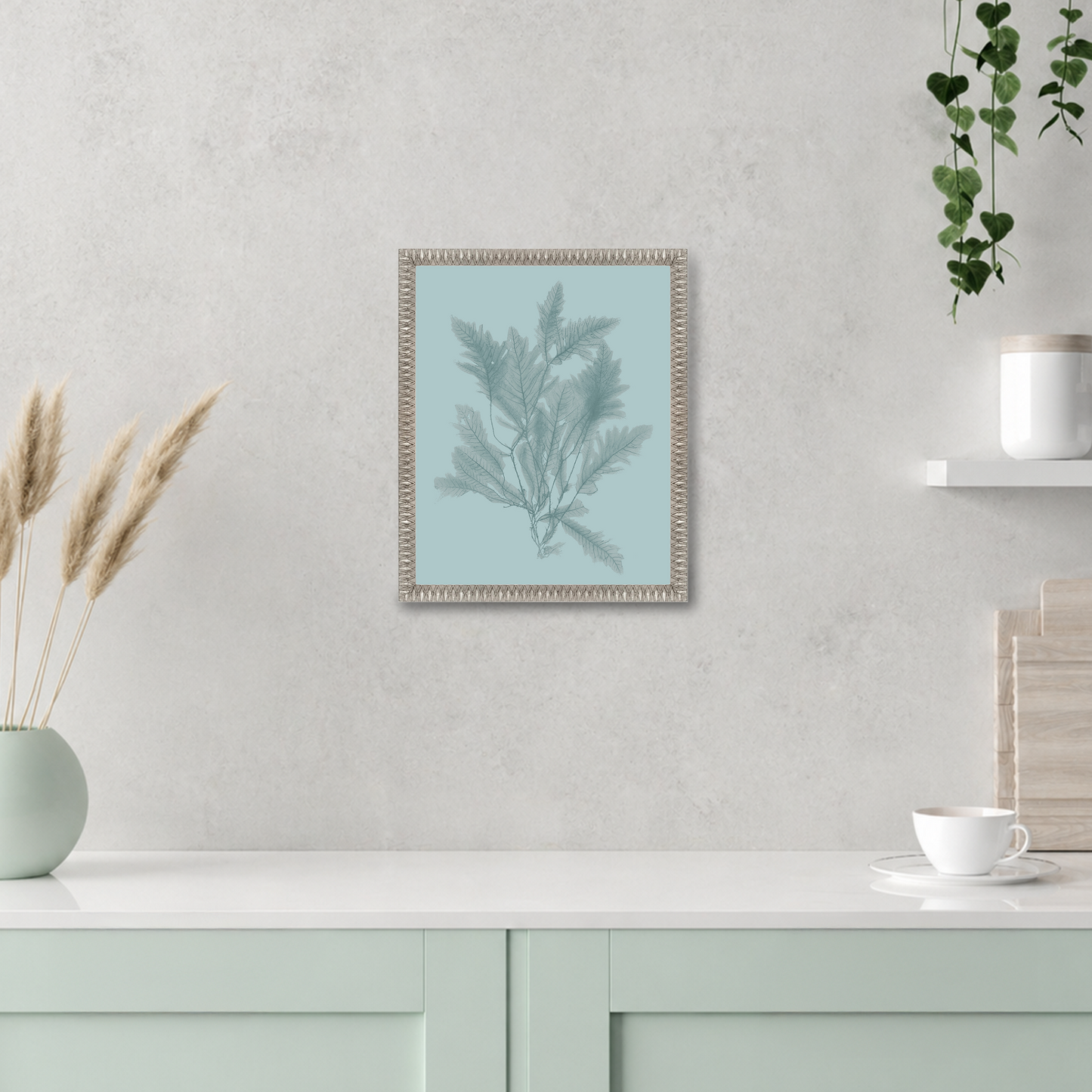 Martha Stewart Lily Pond | Coastal Botanical: Sea Glass I | Framed Coastal Cottage Wall Art