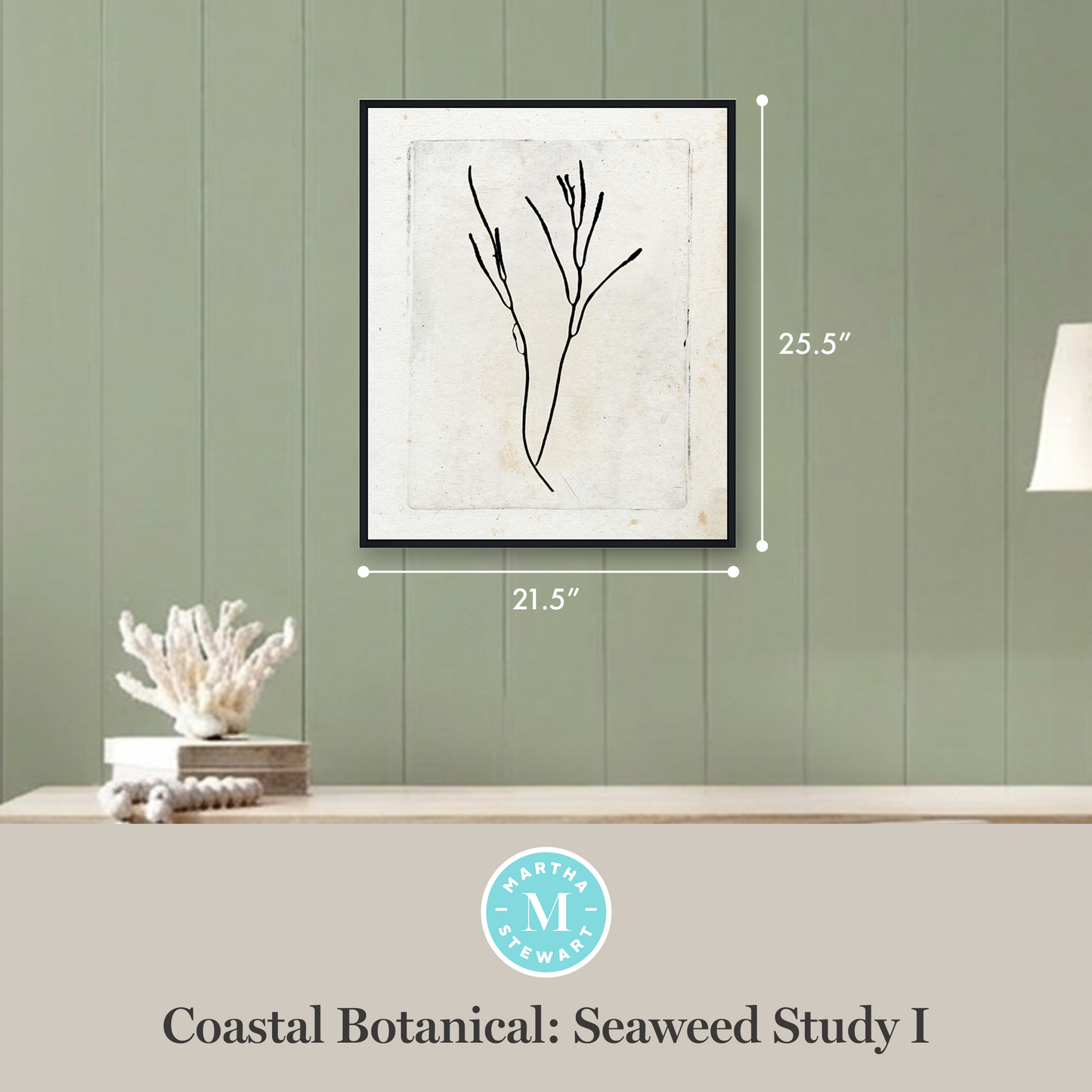 Martha Stewart Lily Pond | Coastal Botanical: Seaweed Study I | Framed Coastal Cottage Wall Art