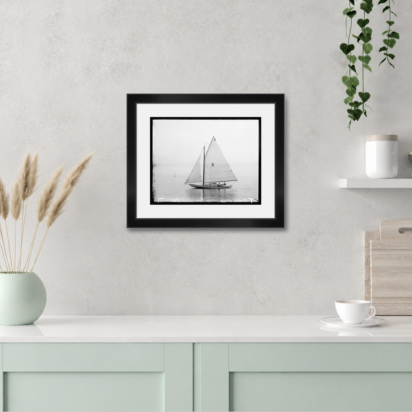 Martha Stewart Lily Pond | Nautical Photography: Sailboat I | Framed Coastal Cottage Wall Art