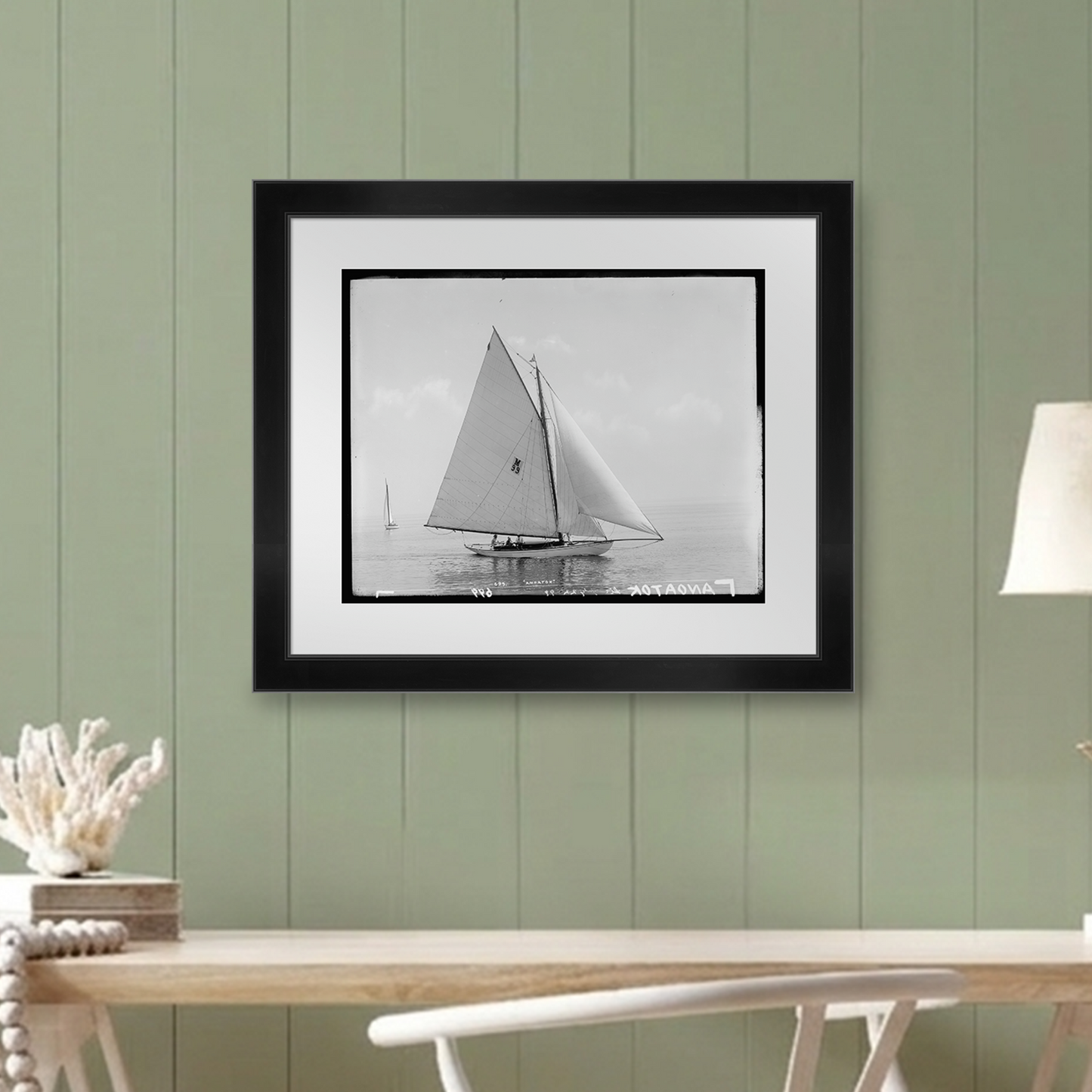 Martha Stewart Lily Pond | Nautical Photography: Sailboat II | Framed Coastal Cottage Wall Art