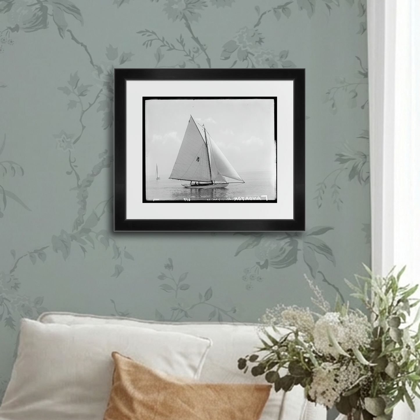 Martha Stewart Lily Pond | Nautical Photography: Sailboat II | Framed Coastal Cottage Wall Art