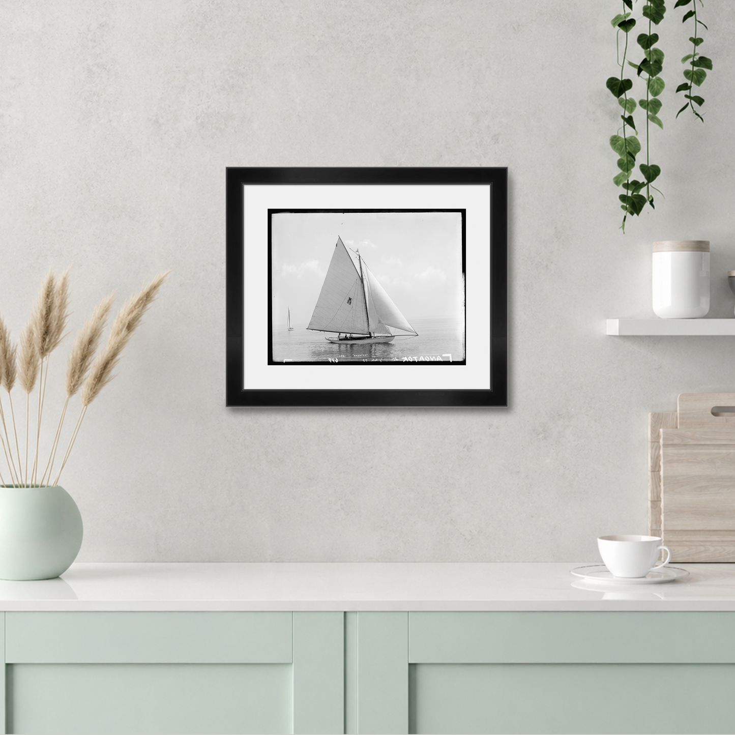 Martha Stewart Lily Pond | Nautical Photography: Sailboat II | Framed Coastal Cottage Wall Art