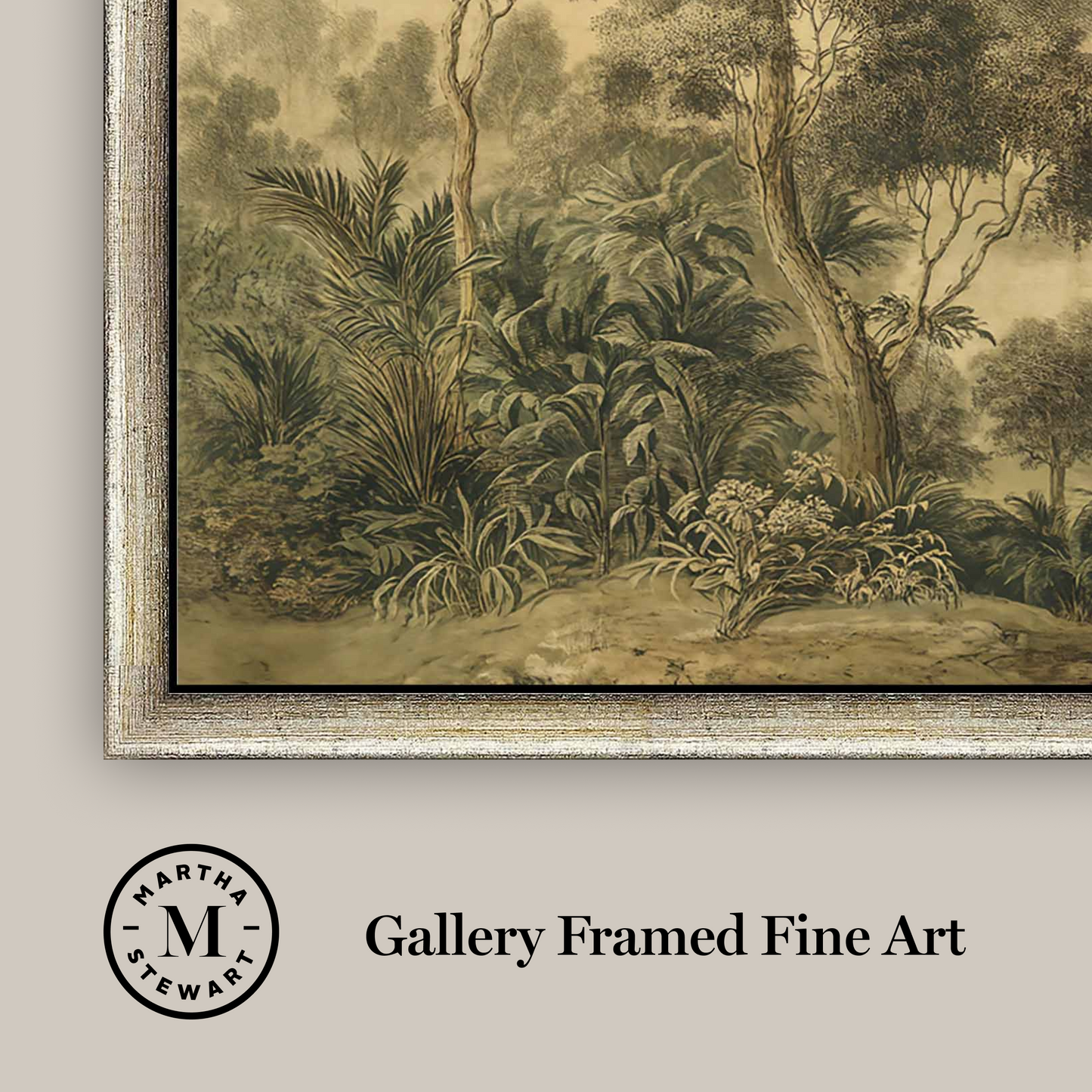 Martha Stewart Bedford | Pastoral Landscape: Tree Line | Framed Country Farmhouse Wall Art