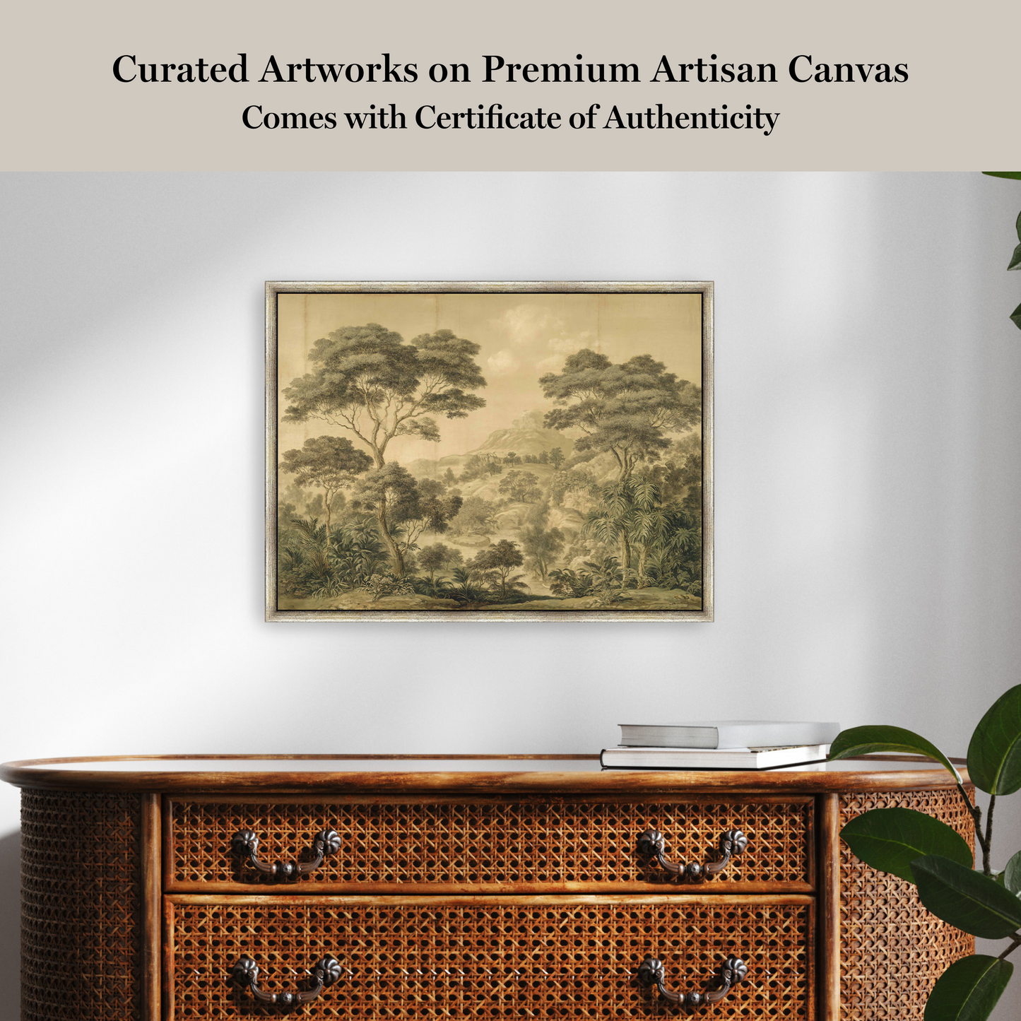 Martha Stewart Bedford | Pastoral Landscape: Tree Line | Framed Country Farmhouse Wall Art