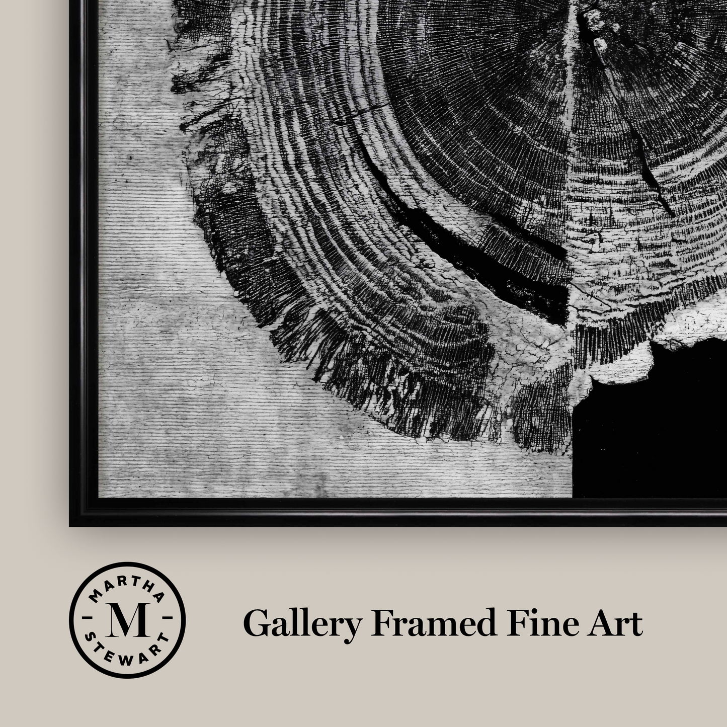 Martha Stewart Perry Street | Modern Abstract: Woodcut Study III | Framed Contemporary Black and White Art