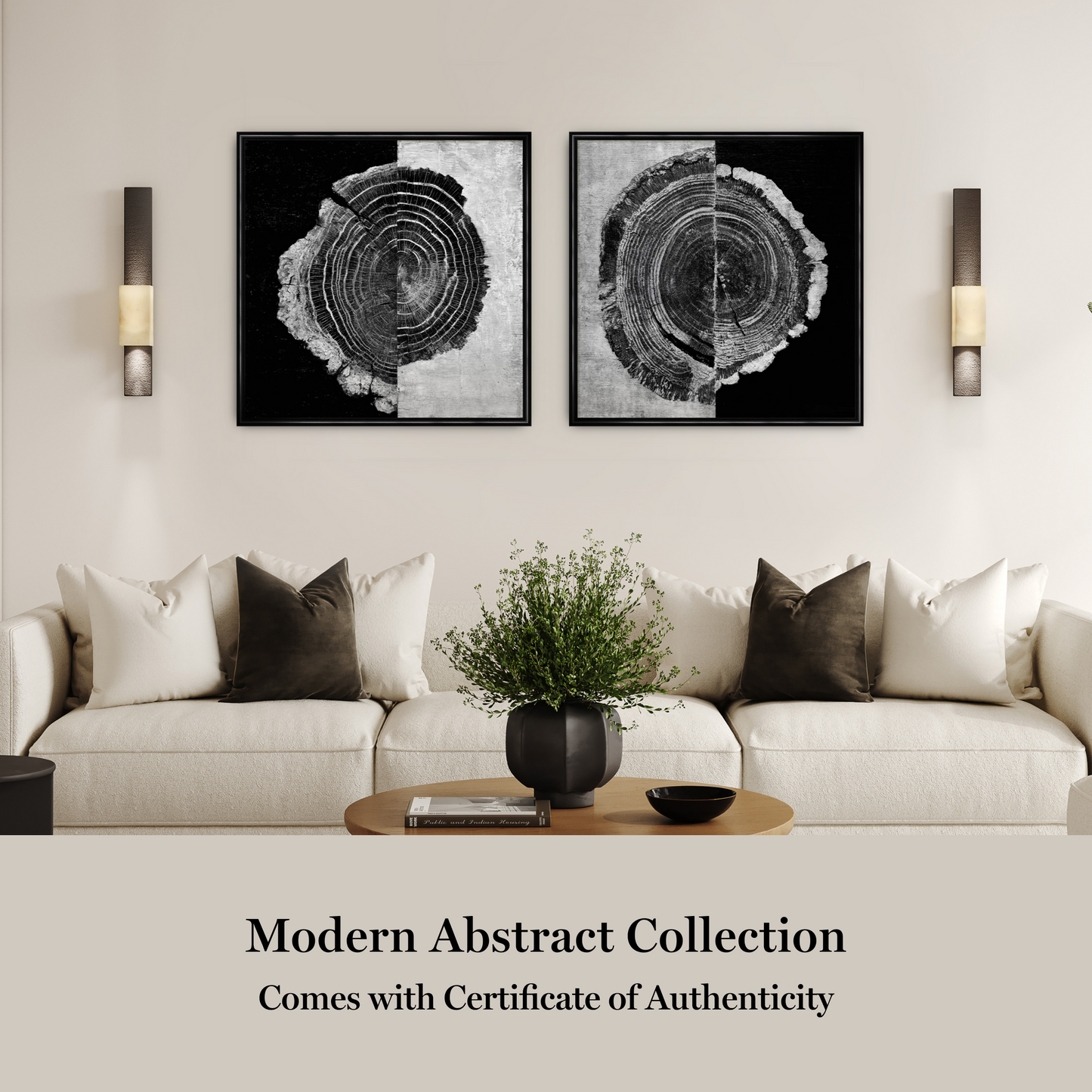 Martha Stewart Perry Street | Modern Abstract: Woodcut Study III | Framed Contemporary Black and White Art