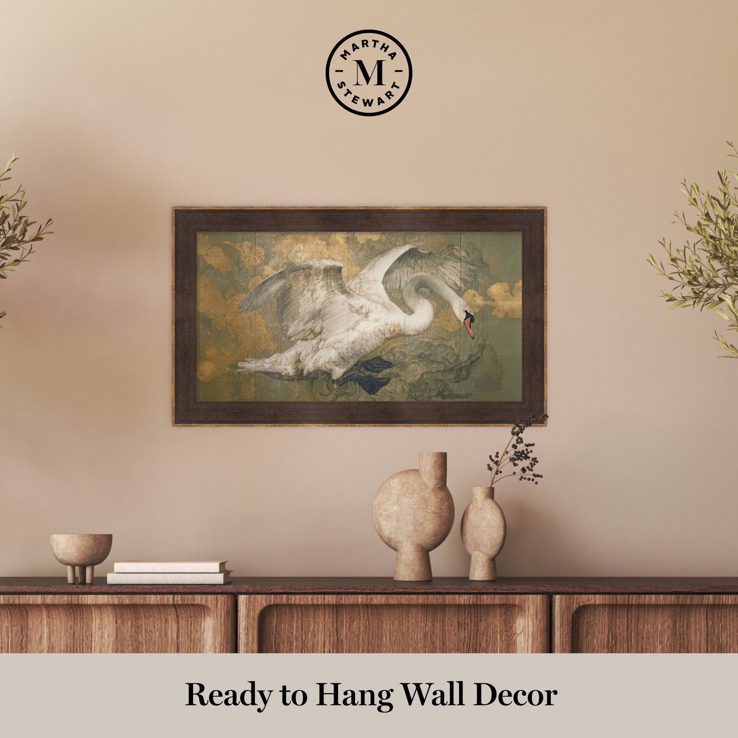 Martha Stewart Perry Street | Modern Wildlife: Swan in Motion | Framed Contemporary Wall Art
