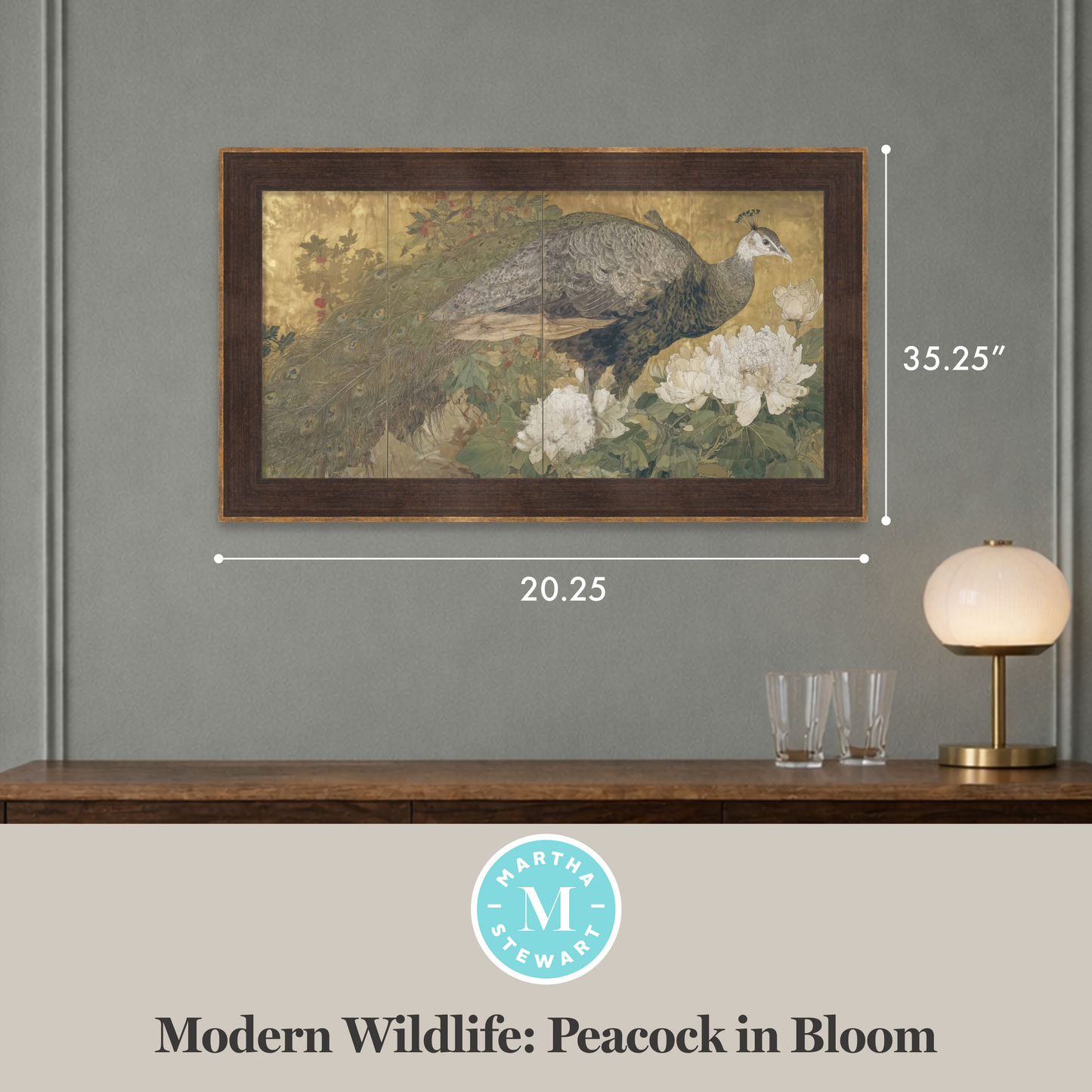 Martha Stewart Perry Street | Modern Wildlife: Peacock in Bloom | Framed Contemporary Animal Art