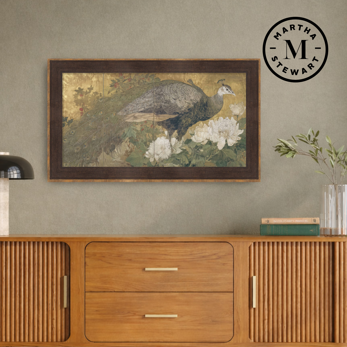 Martha Stewart Perry Street | Modern Wildlife: Peacock in Bloom | Framed Contemporary Animal Art