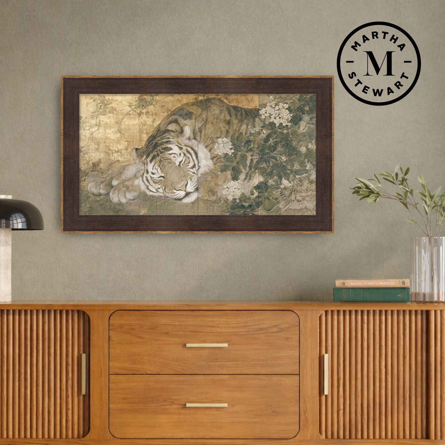 Martha Stewart Perry Street | Modern Wildlife: Tiger Resting | Framed Contemporary Wall Art