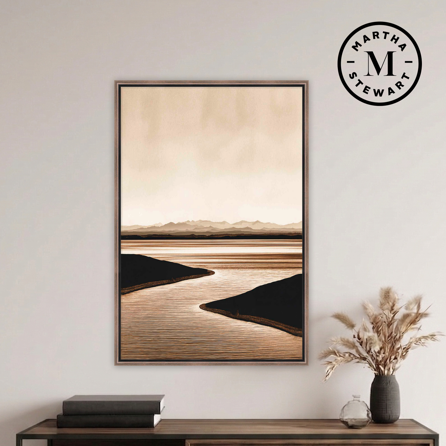 Martha Stewart Perry Street | Modern Landscape: Sand Horizon | Framed Contemporary Abstract Wall Art