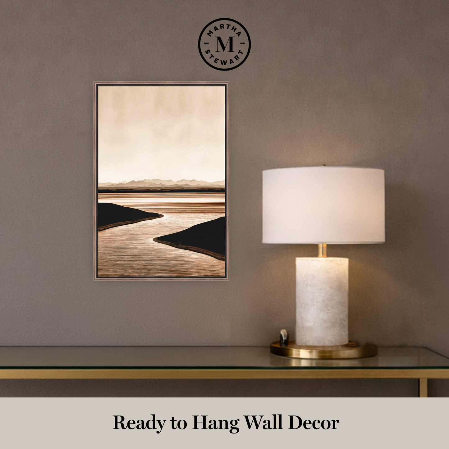 Martha Stewart Perry Street | Modern Landscape: Sand Horizon | Framed Contemporary Abstract Wall Art