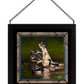 Framed painting with little birds in the river