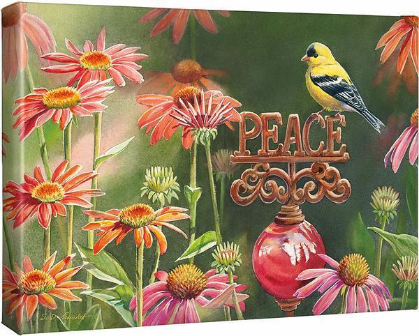 A Gardener's Wish - Goldfinch - 13" x 18" Gallery Wrapped Canvas