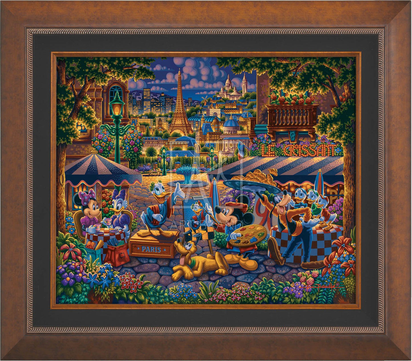 Mickey and Friends Painting in Paris - Limited Edition Canvas (AP - Artist Proof)