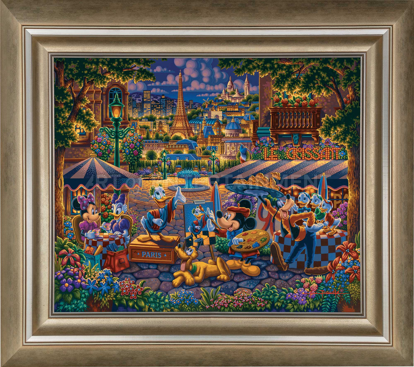 Mickey and Friends Painting in Paris - Limited Edition Canvas (AP - Artist Proof)