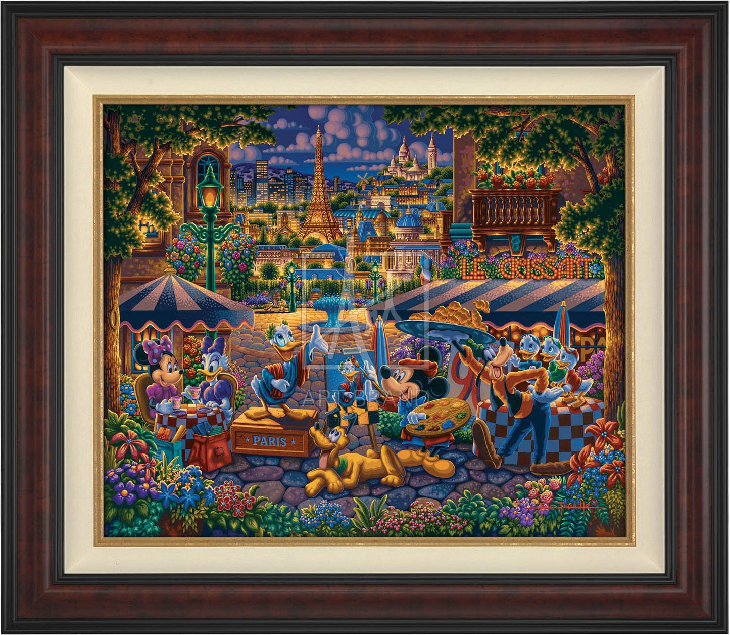 Mickey and Friends Painting in Paris - Limited Edition Canvas (SN - Standard Numbered)