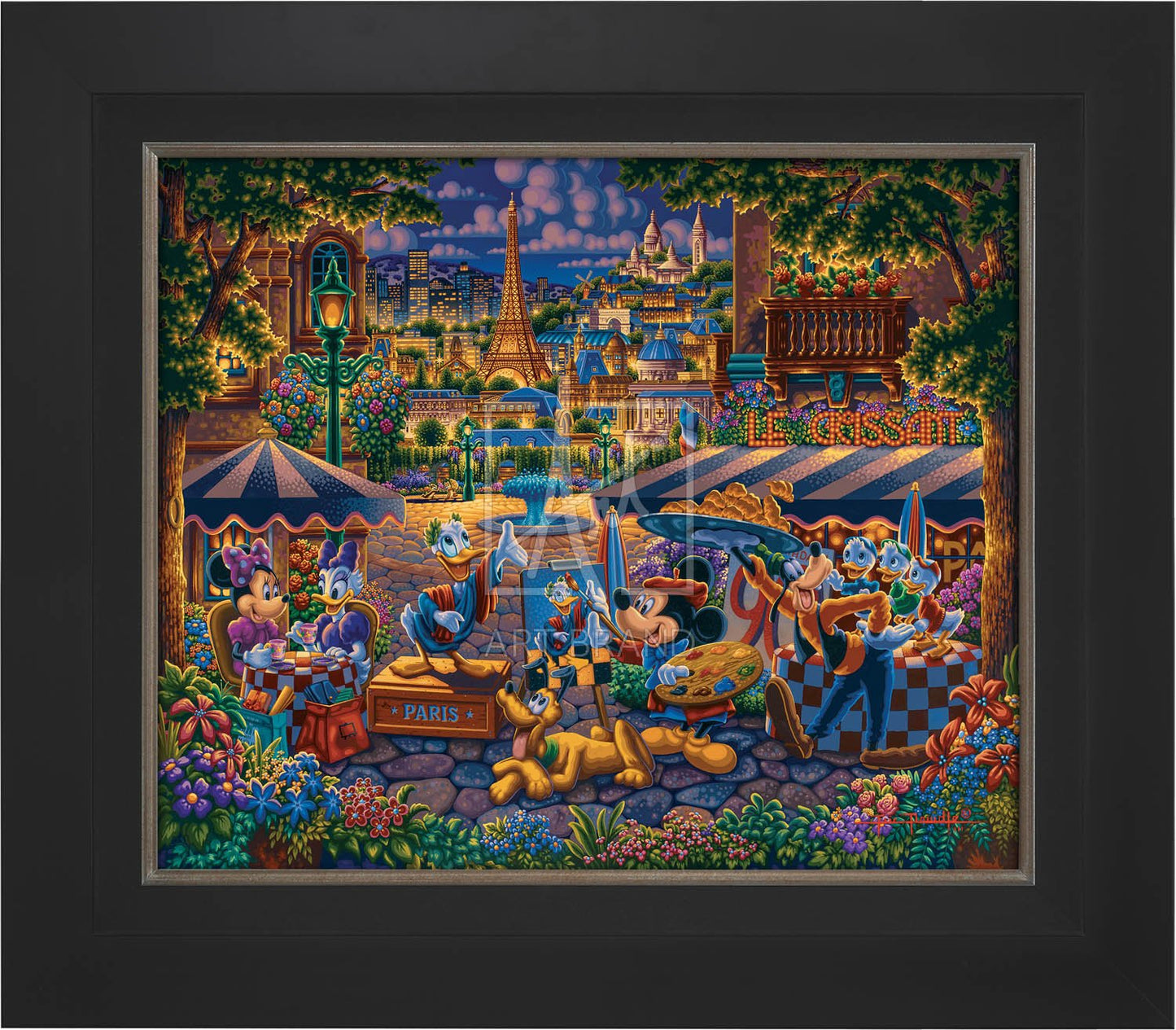 Mickey and Friends Painting in Paris - Limited Edition Canvas (SN - Standard Numbered)