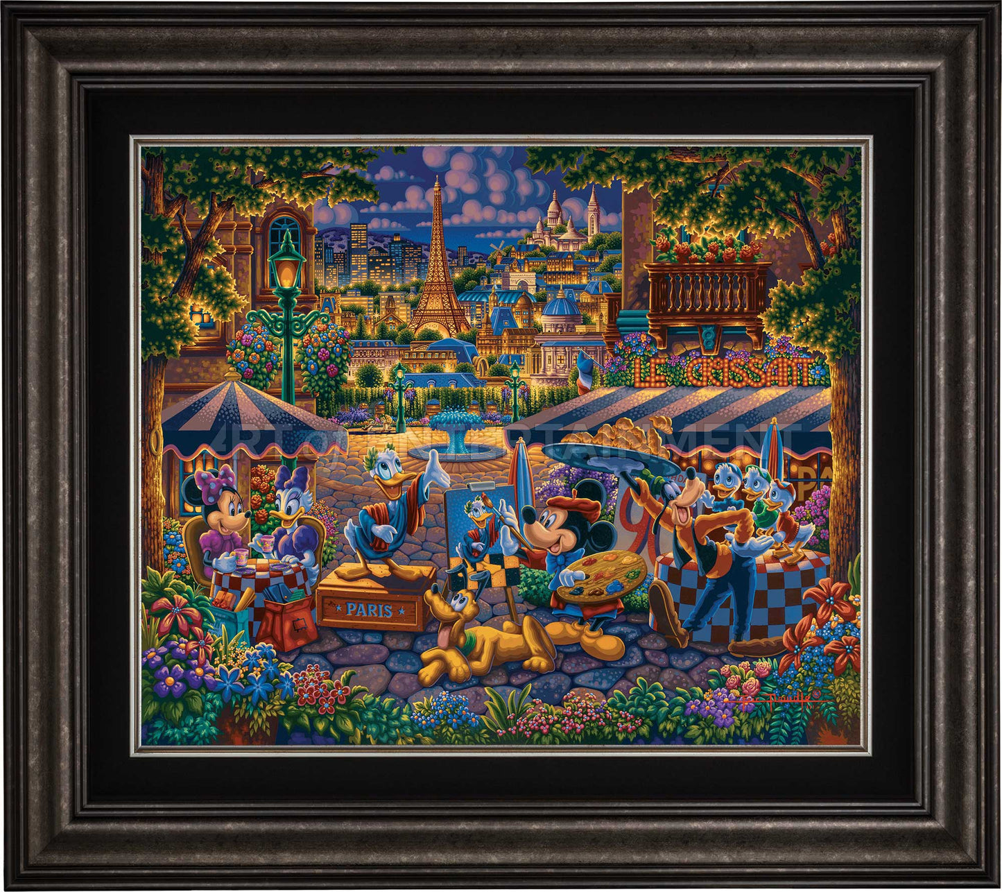 Mickey and Friends Painting in Paris - Limited Edition Canvas (SN - Standard Numbered)