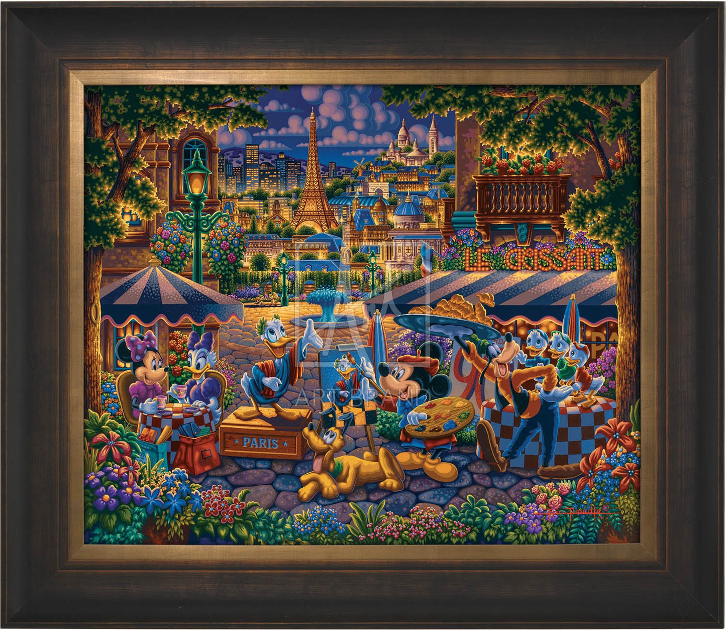 Mickey and Friends Painting in Paris - Limited Edition Canvas (AP - Artist Proof)
