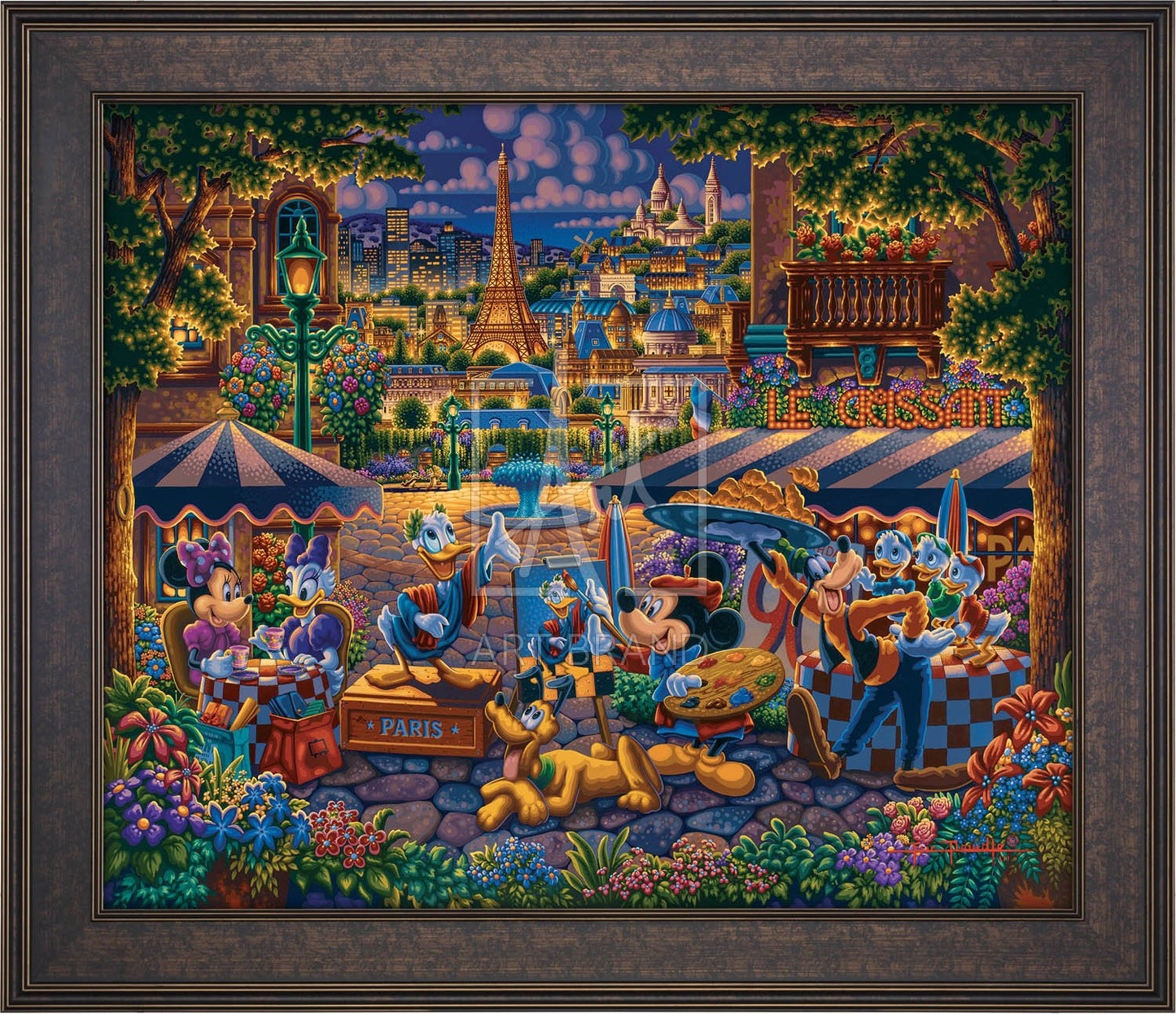 Mickey and Friends Painting in Paris - Limited Edition Canvas (SN - Standard Numbered)