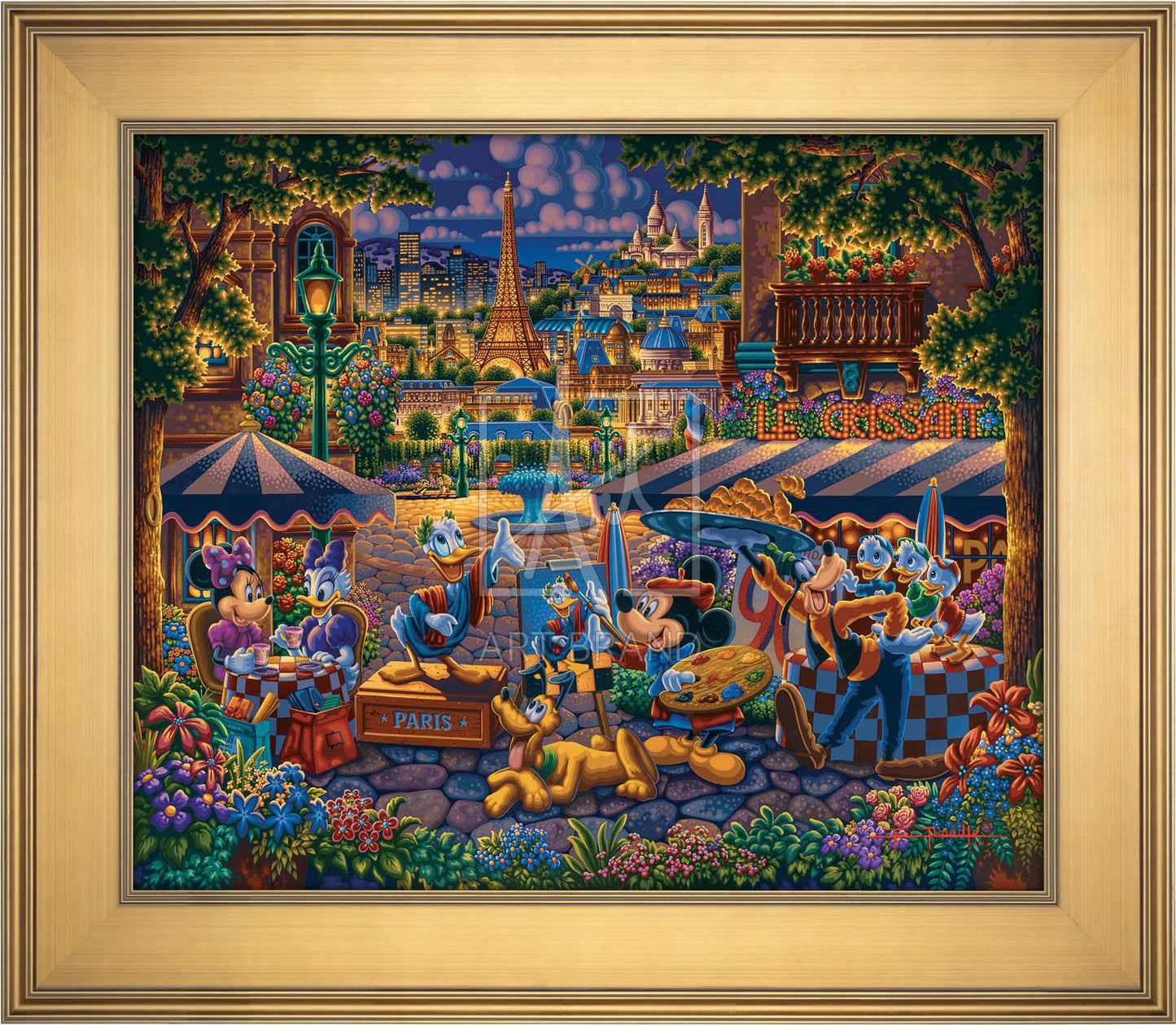Mickey and Friends Painting in Paris - Limited Edition Canvas (SN - Standard Numbered)