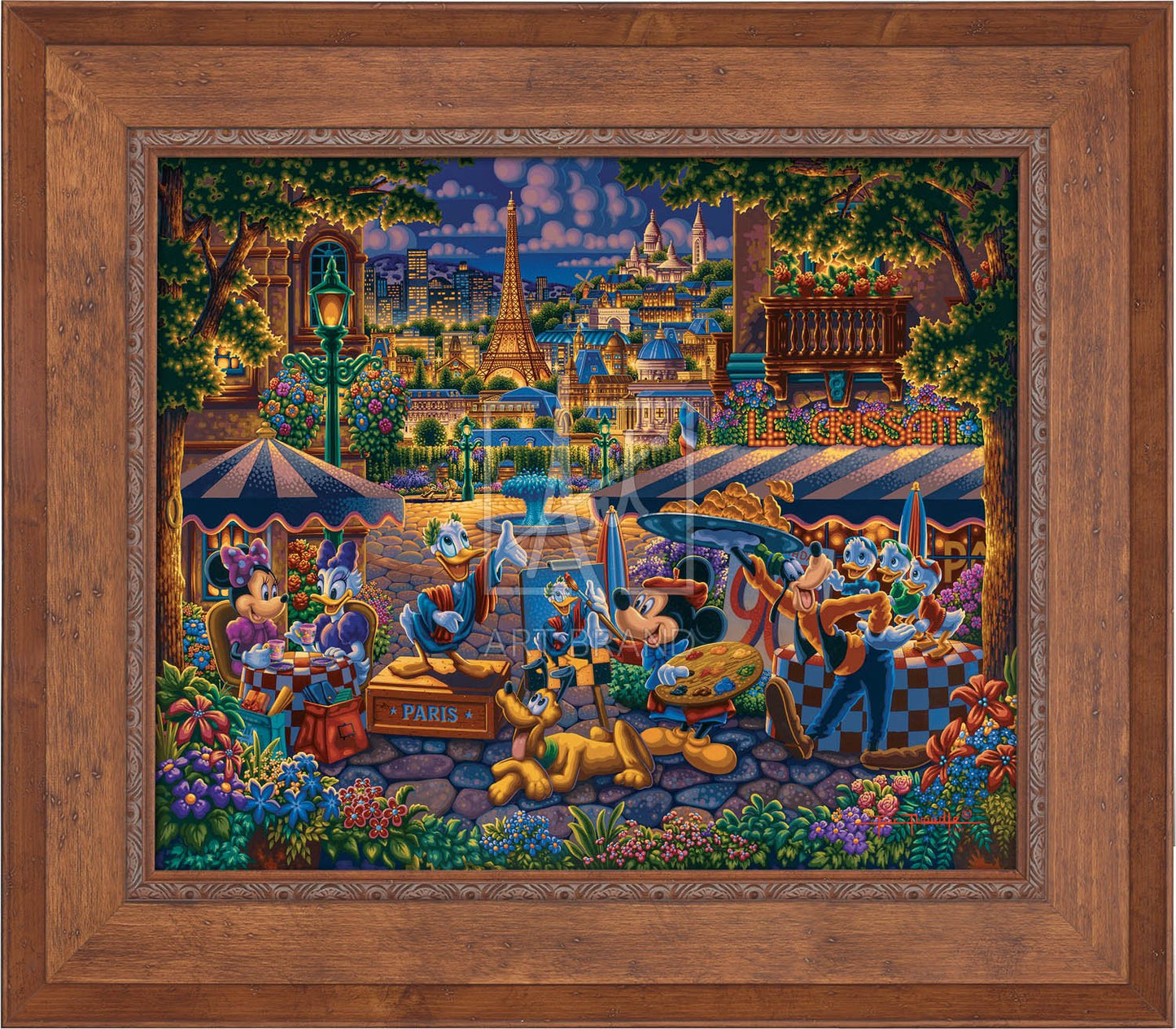 Mickey and Friends Painting in Paris - Limited Edition Canvas (AP - Artist Proof)