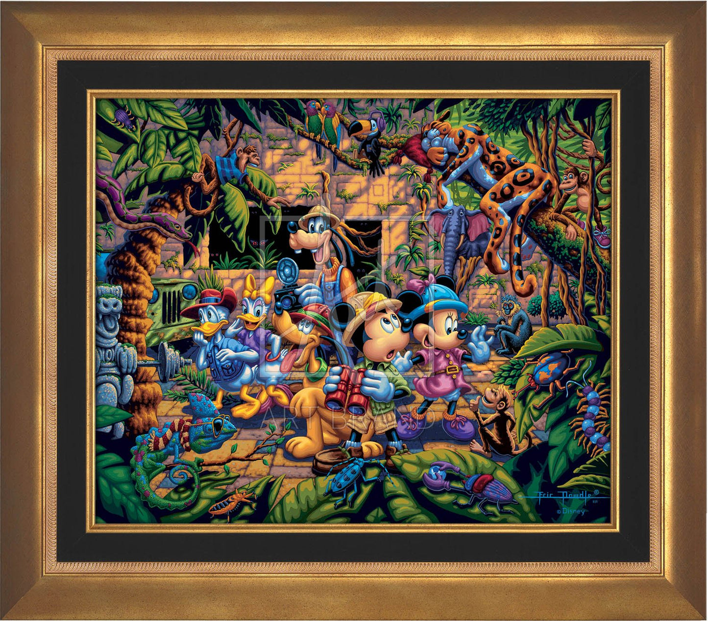Mickey and Friends Exploring the Jungle - Limited Edition Canvas (SN - Standard Numbered)