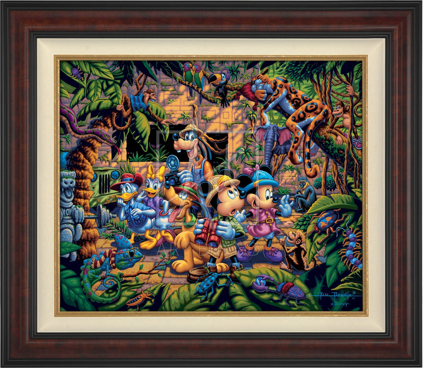 Mickey and Friends Exploring the Jungle - Limited Edition Canvas (SN - Standard Numbered)