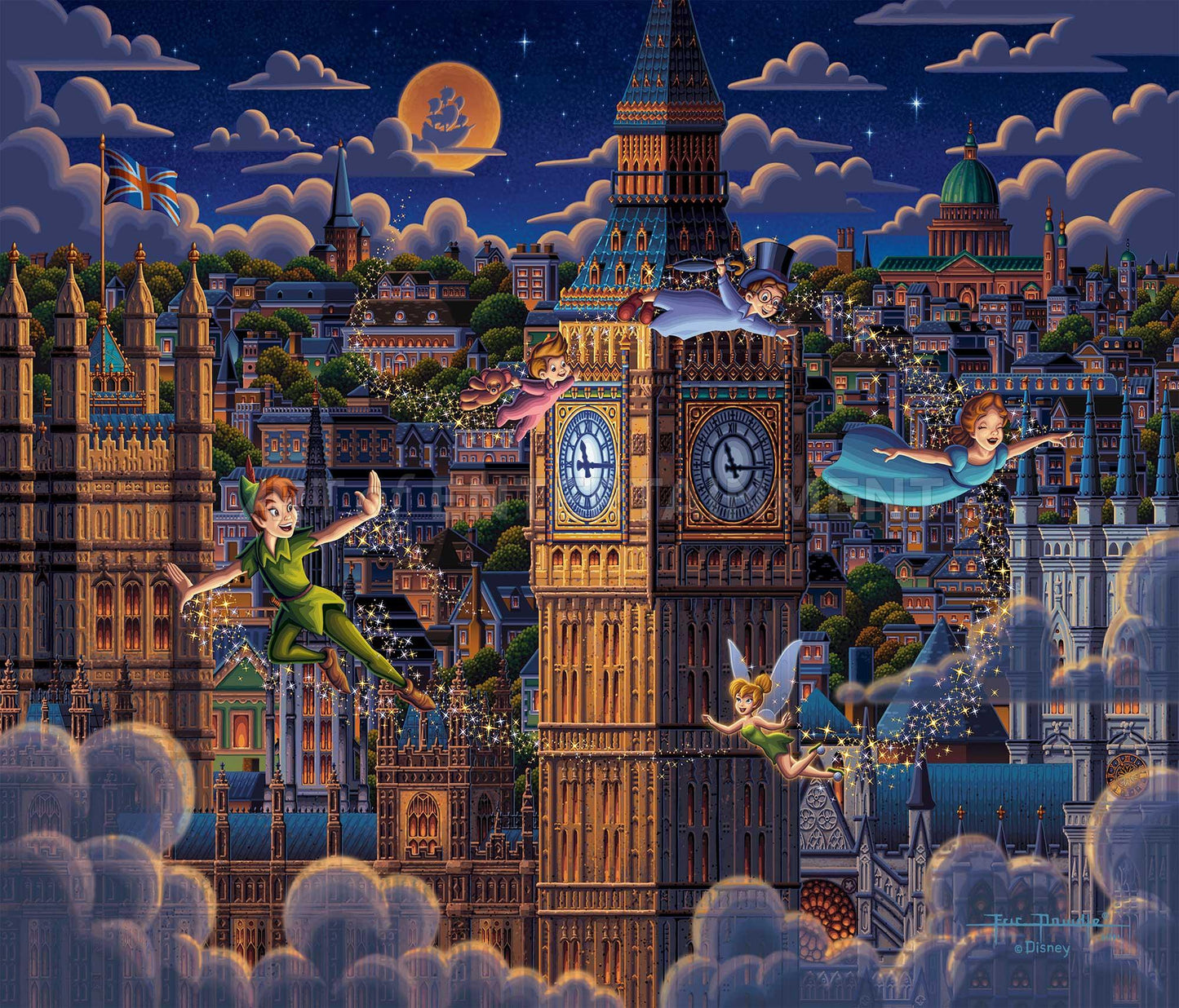 Peter Pan Learning to Fly - Limited Edition Canvas (AP - Artist Proof)