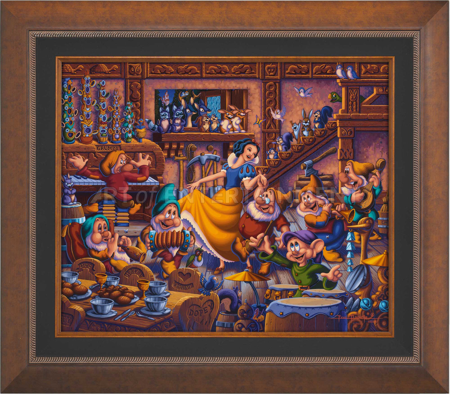 Snow White Dancing with the Dwarfs - Limited Edition Canvas (AP - Artist Proof)