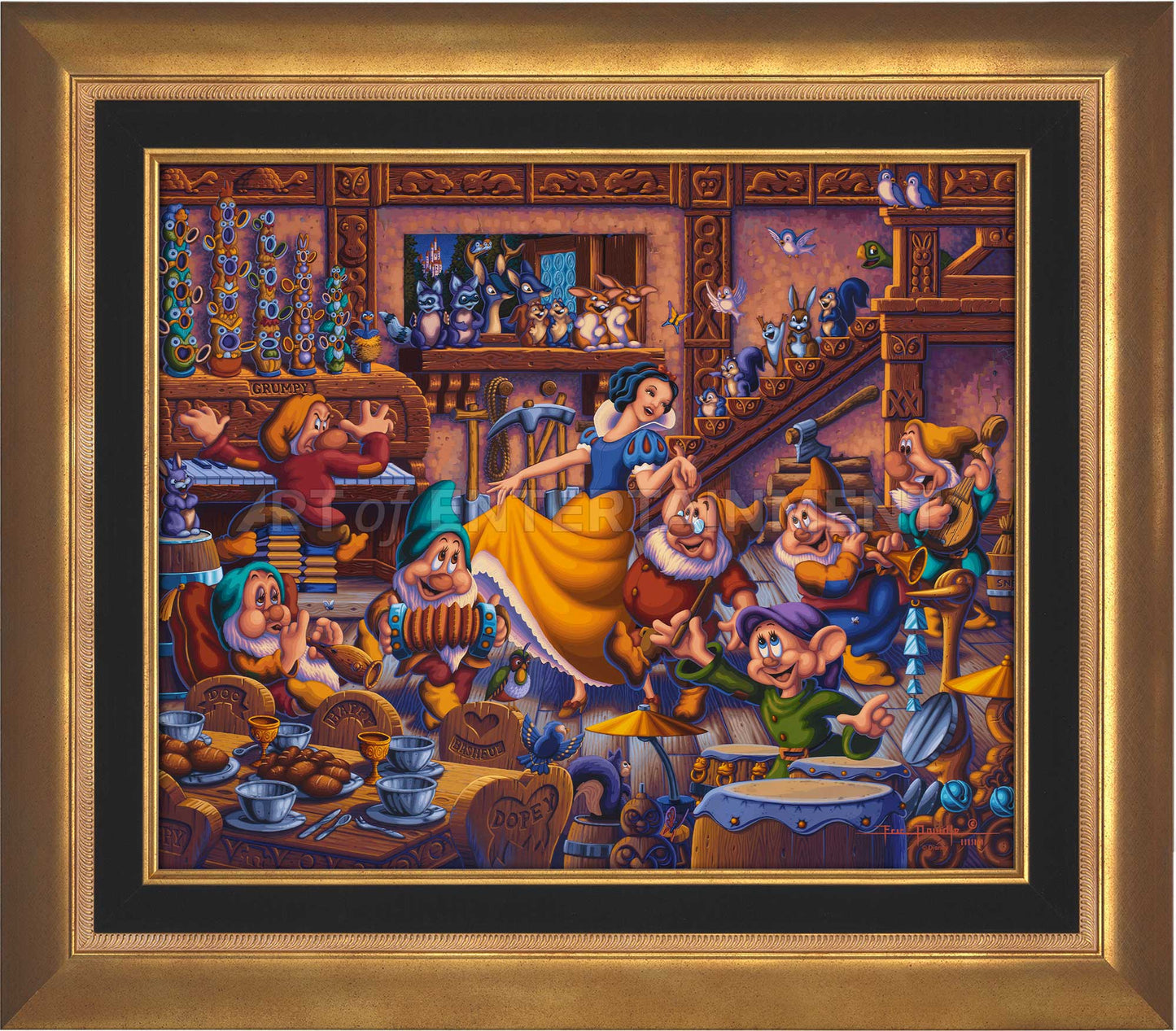 Snow White Dancing with the Dwarfs - Limited Edition Canvas (AP - Artist Proof)