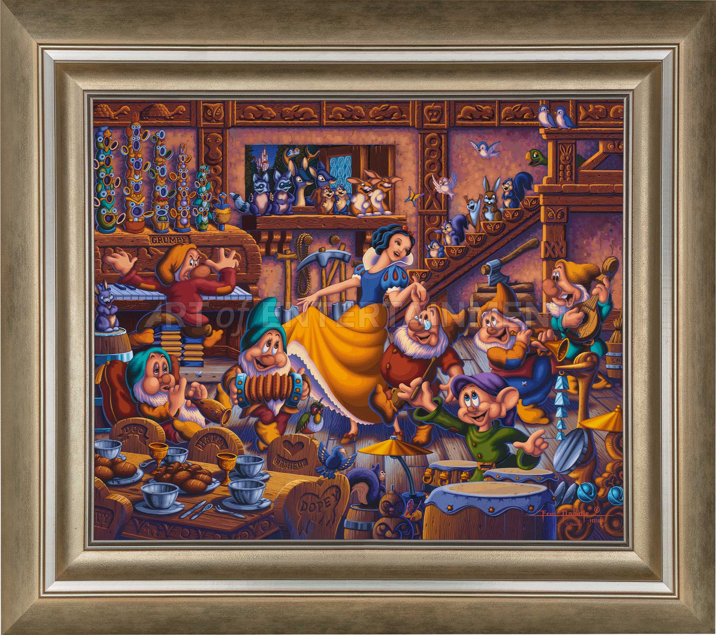 Snow White Dancing with the Dwarfs - Limited Edition Canvas (AP - Artist Proof)