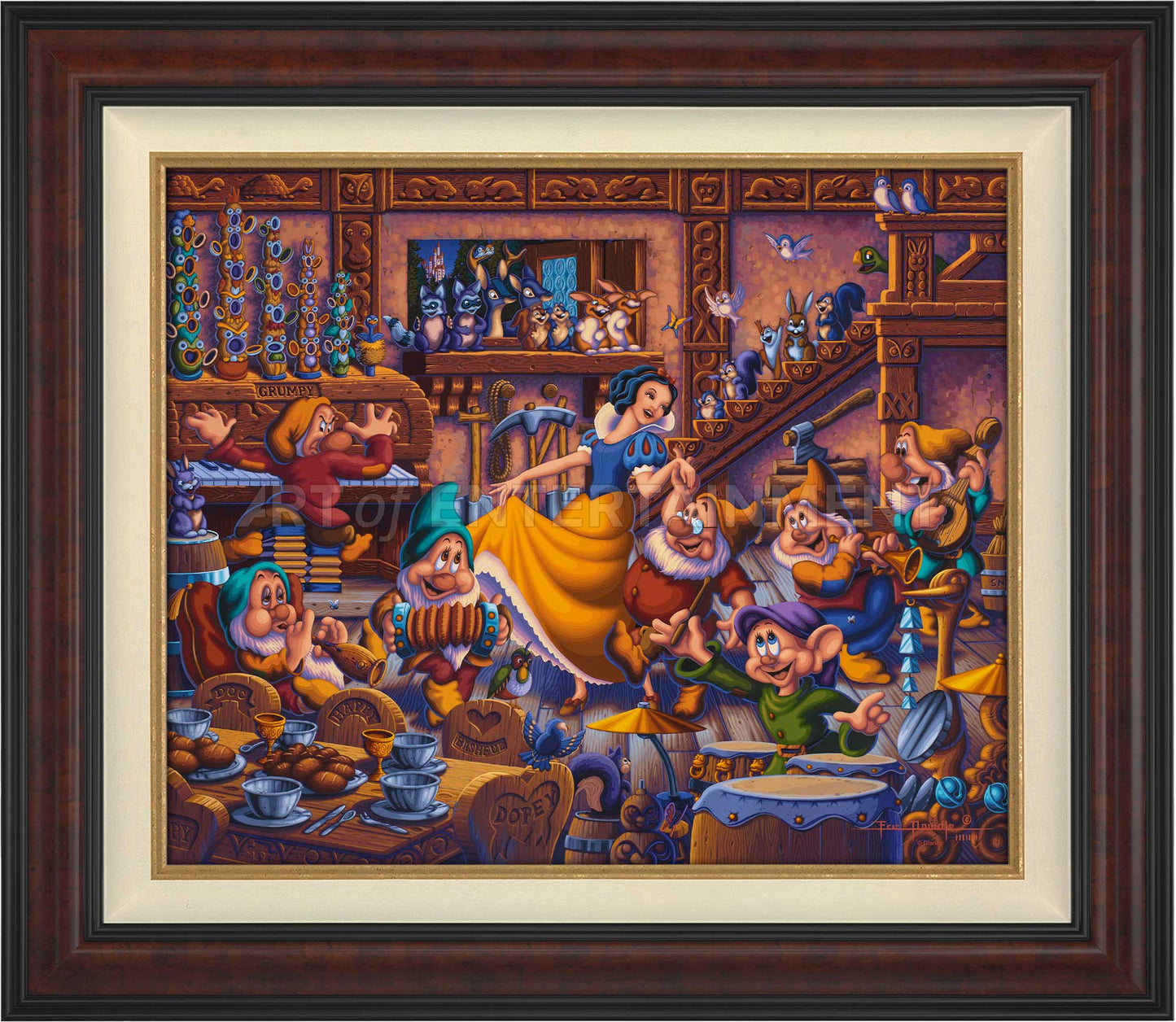 Snow White Dancing with the Dwarfs - Limited Edition Canvas (AP - Artist Proof)