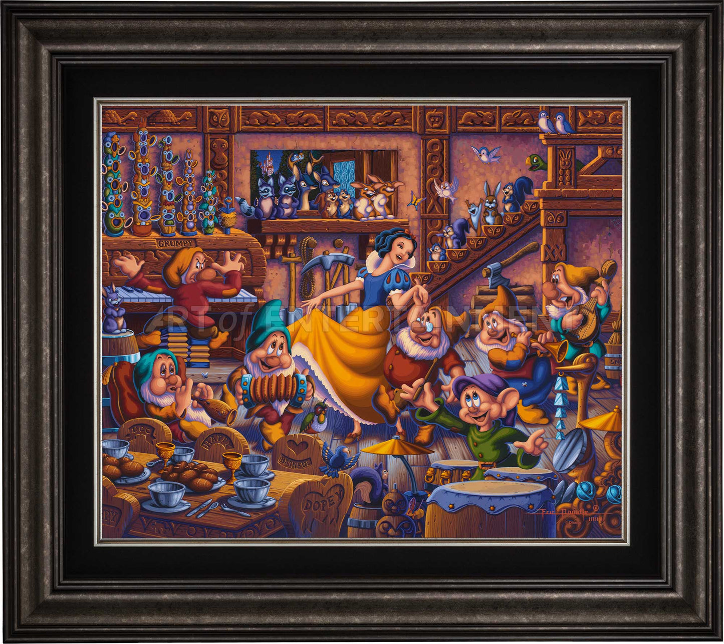 Snow White Dancing with the Dwarfs - Limited Edition Canvas (SN - Standard Numbered)