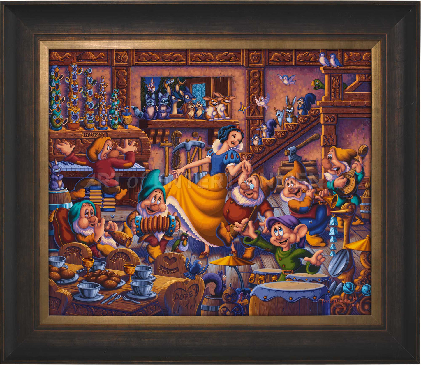 Snow White Dancing with the Dwarfs - Limited Edition Canvas (SN - Standard Numbered)