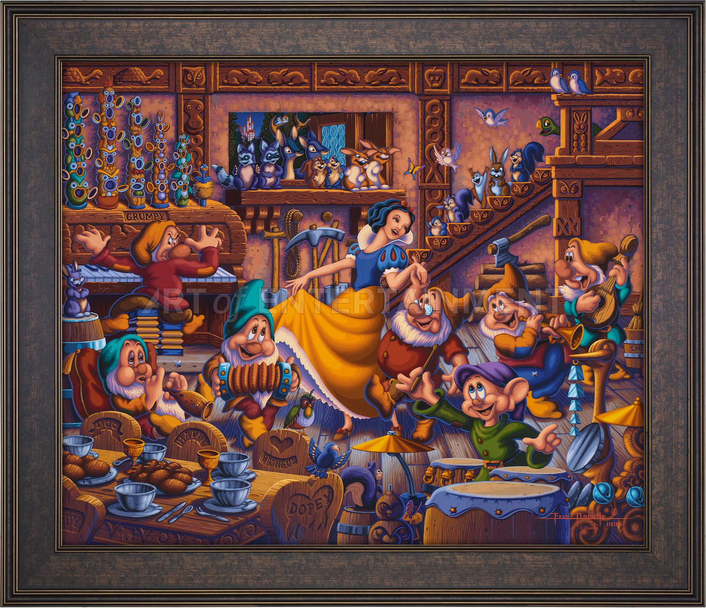 Snow White Dancing with the Dwarfs - Limited Edition Canvas (AP - Artist Proof)