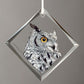 Great Horned Owl - Diamond-Shape Glass Ornament
