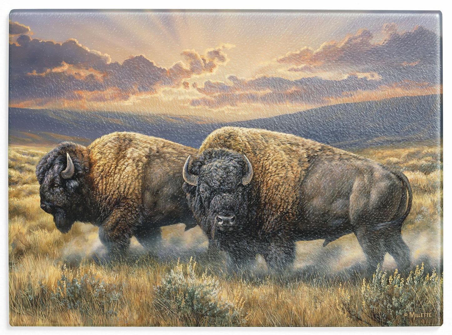 Dusty Plains - Bison - 15.25" x 11.25" Cutting Board