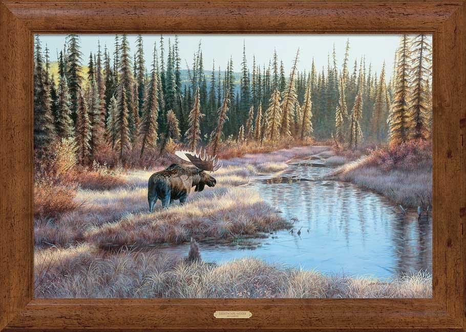 Lightscape-Moose - 24" x 36" Framed Gallery Canvas