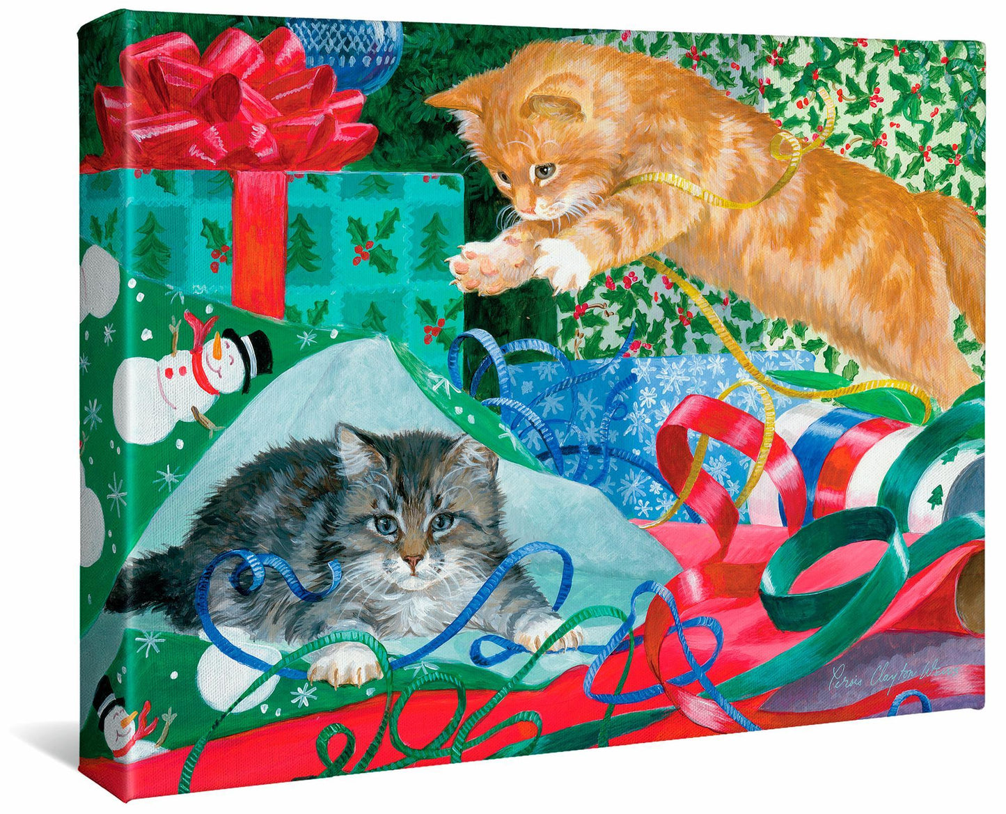 Free Gift Wrap—Kittens - 11" x 14" Gallery Wrapped Canvas