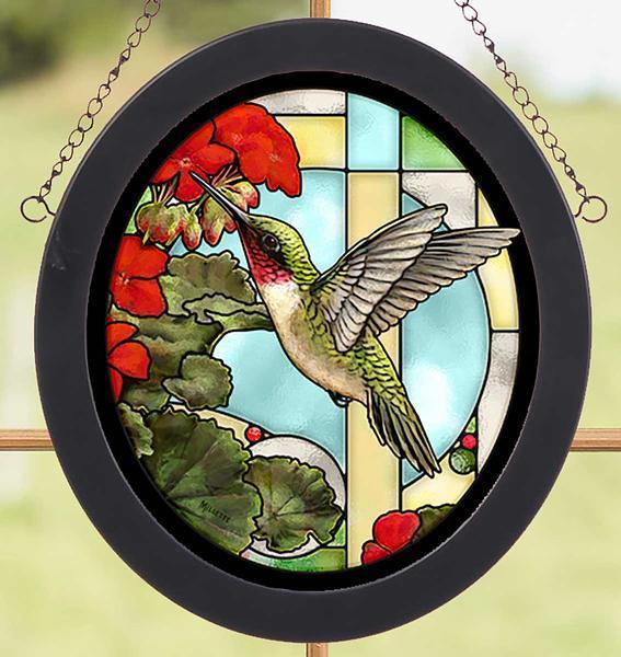 Hummingbird and Geraniums