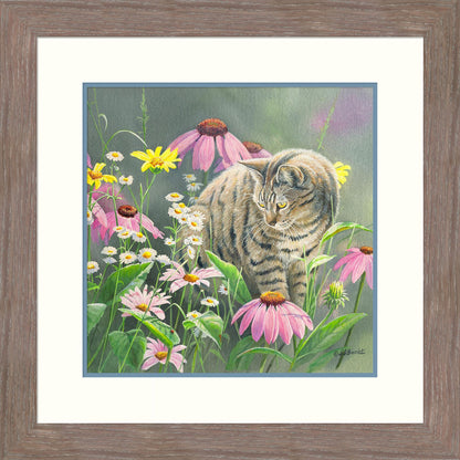 In the Wildflowers - Cat - Paper Print